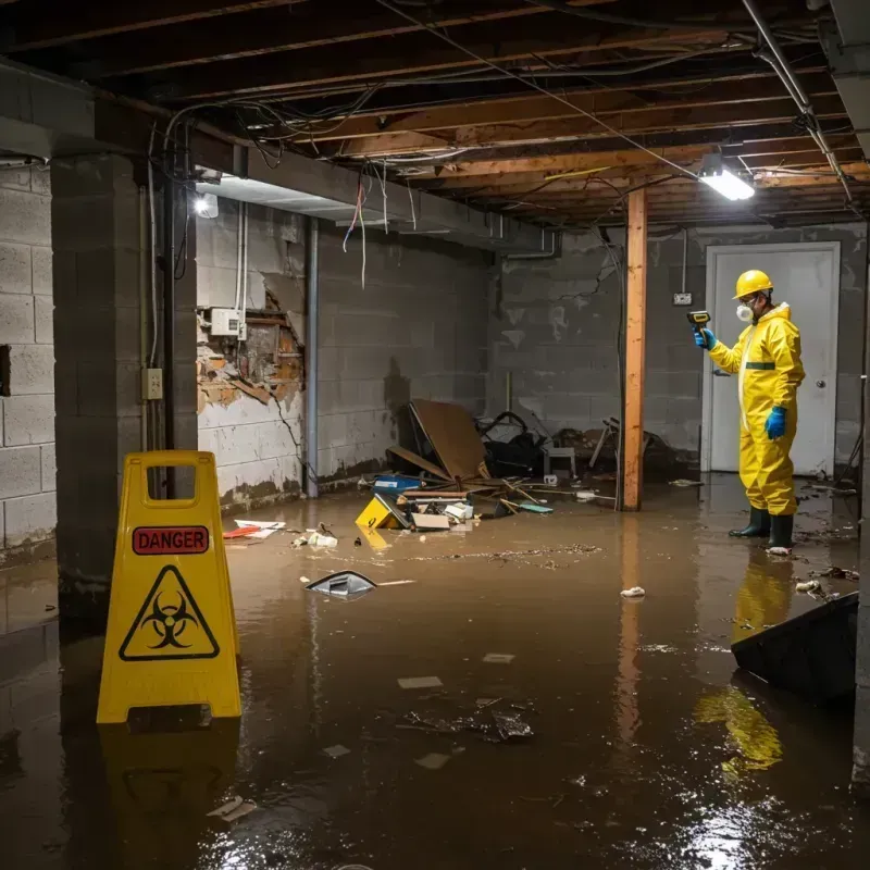 Flooded Basement Electrical Hazard in Sutton, MA Property